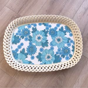 Vintage Better-Maid groovy flower power plastic serving tray‎ jewelry tray